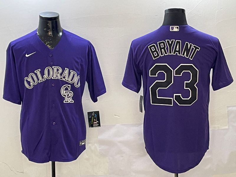 Men Colorado Rockies #23 Bryant Purple Game 2025 Nike MLB Jersey style 5->colorado rockies->MLB Jersey